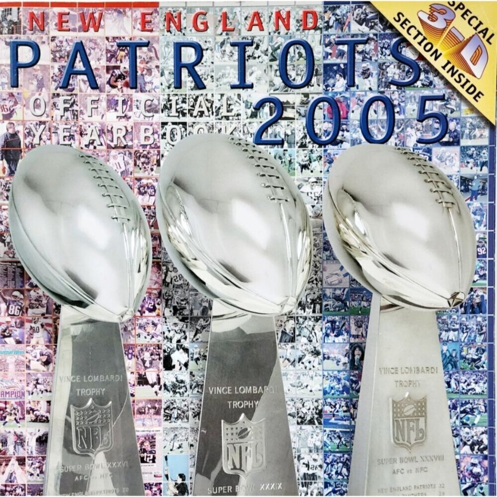 2005 New England Patriots Yearbook PB w/ 3D Glasses Superbowl Champs NFL LGMAG